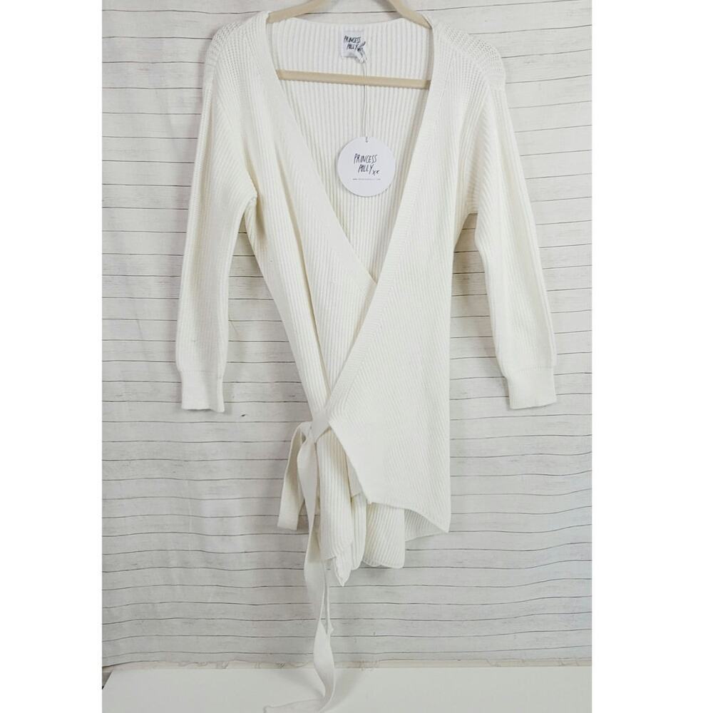 PRINCESS POLLY PHENIX FAUX WRAP MINI SWEATER DRESS, SZ SMALL/MEDIUM